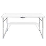 vidaXL Table pliable de camping Hauteur réglable Aluminium 120x60 cm