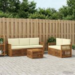 vidaXL Ensembles de canapés avec coussin 6 Pièces Bois d'Acacia Massif