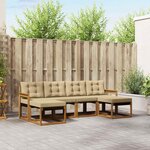 vidaXL Ensemble de canapés d'extérieur 6 Pièces Naturel et Beige