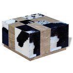 vidaXL Table basse Cuir de vache 60 x 60 x 36 cm