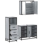 vidaXL Ensemble de meubles de salle de bain 3 Pièces Sonoma gris