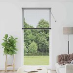 vidaXL Store de Fenêtre avec des rideaux Manuel Gris foncé Aluminium