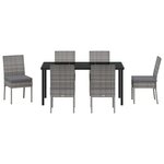 vidaXL Ensemble de salle à manger pour jardin 7 Pièces Gris Poly rotin