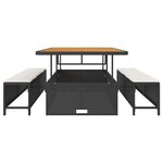 vidaXL Ensemble de salle à manger pour jardin 3 Pièces Noir Poly rotin