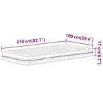 vidaXL Matelas en mousse blanc 100x210 cm dureté H2 H3