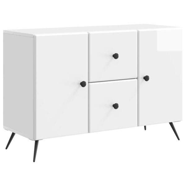 vidaXL Buffet Blanc brillant 89 x 34 5 x 60 cm Bois d'ingénierie