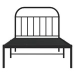 vidaXL Cadre de lit métal sans matelas avec tête de lit noir 100x200cm