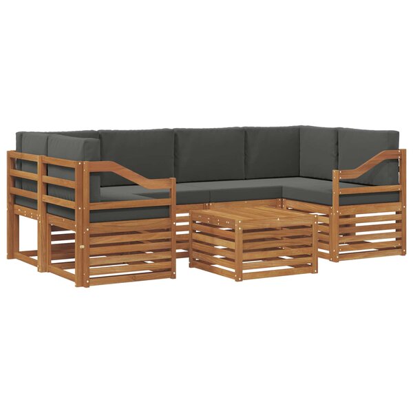 vidaXL Ensemble de canapés d'extérieur 7 pc Naturel et Anthracite