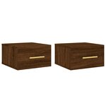 vidaXL Tables de chevet murales 2 Pièces chêne marron 35x35x20 cm