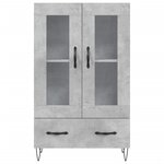 vidaXL Buffet haut gris béton 69 5x31x115 cm bois d'ingénierie