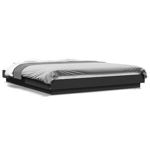 vidaXL Cadre de lit avec lumières LED sans matelas noir 160x200 cm