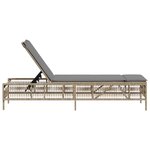 vidaXL Chaise longue avec coussin beige résine tressée