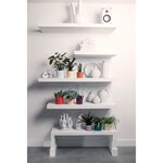 Pots de fleur 14 cm blanc vert violet 14 x 13.8 x hauteur 12 cm - Intérieur 100 recyclé