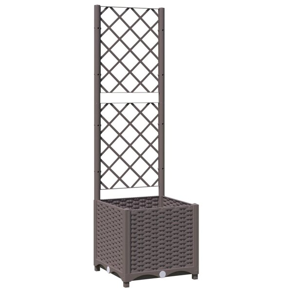 vidaXL Jardinière avec treillis Marron 40x40x136 cm PP