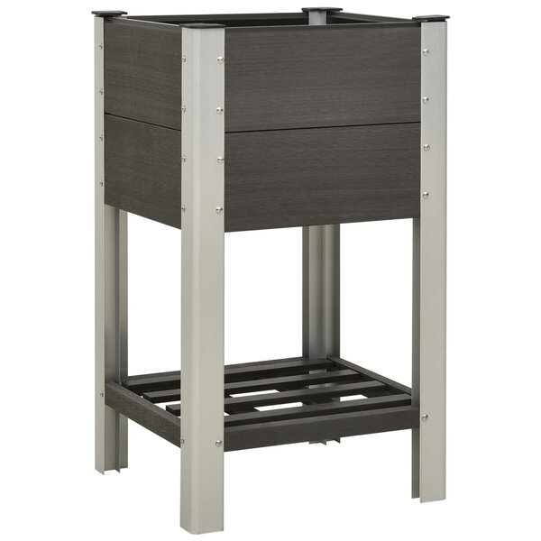 vidaXL Lit surélevé de jardin avec étagère 50x50x90 cm WPC Gris