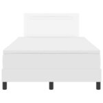 vidaXL Cadre de lit avec matelas Blanc 120 x 200 cm Faux cuir