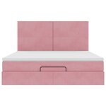 vidaXL Cadre de lit ottoman avec matelas rose 180x200 cm velours