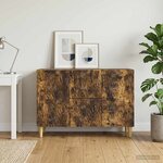 vidaXL Buffet Chêne fumé 89 x 34 5 x 60 cm Bois d'ingénierie