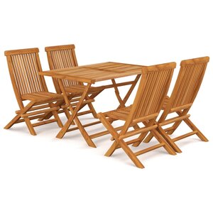 vidaXL Ensemble à manger de jardin 5 Pièces Bois de teck massif