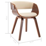 vidaXL Chaises à manger lot de 2 crème bois courbé et similicuir