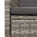 vidaXL Ensemble à manger de jardin et coussins 7 Pièces gris rotin