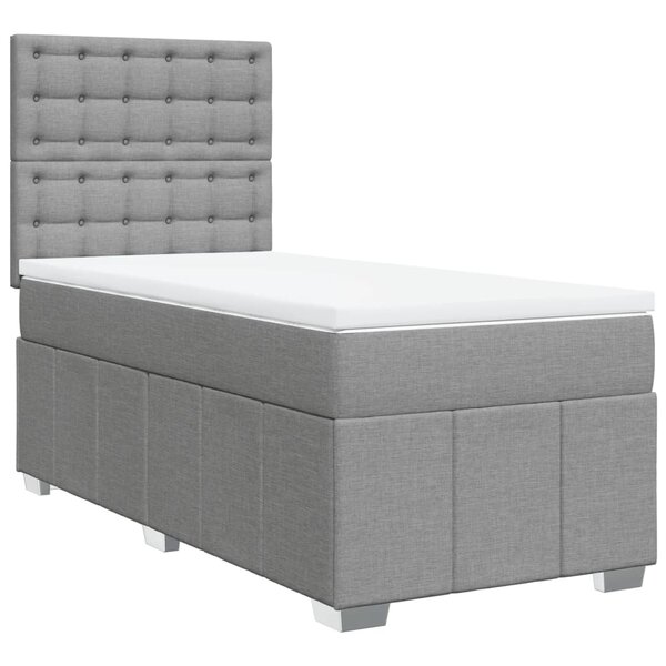 vidaXL Sommier à lattes de lit avec matelas gris clair 80x200 cm tissu