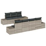 vidaXL Ensemble de canapé de jardin 8 Pièces Gris clair 55 x 55 x 37 cm