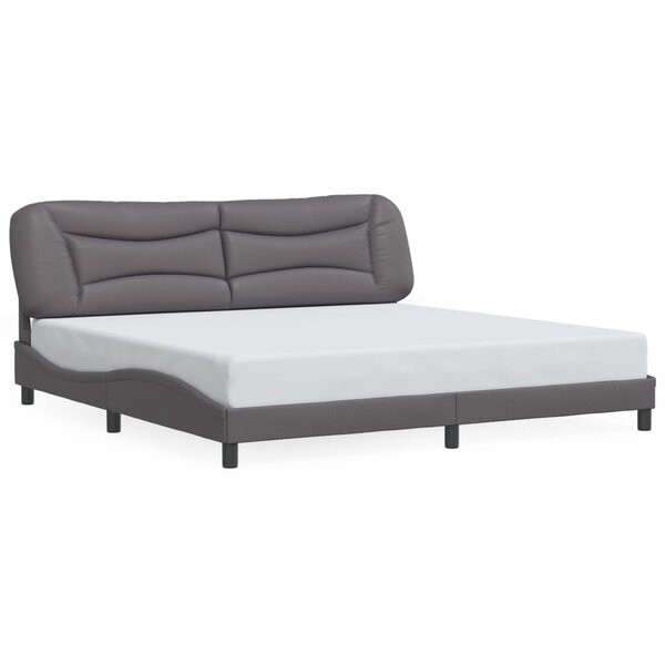 vidaXL Cadre de lit sans matelas Hvar gris 200x200 cm similicuir
