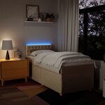 vidaXL Sommier à lattes de lit avec matelas Crème 100x200 cm Tissu