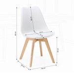 2 Chaises Blanches avec Pieds en Bois