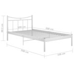 Vidaxl cadre de lit blanc métal 100x200 cm