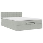 vidaXL Cadre de lit ottoman avec matelas gris clair 140x200 cm velours