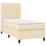 vidaXL Sommier à lattes de lit avec matelas Crème 80x200 cm Tissu