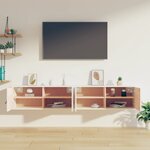 vidaXL Armoires murales 2 Pièces Blanc 80x30x30 cm Bois de pin massif