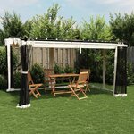 vidaXL Tonnelle avec parois en filet crème 4x3 m acier