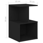 Vidaxl table de chevet noir 35x35x55 cm aggloméré