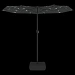 vidaXL Parasol de jardin à double tête avec LED anthracite 316x145 cm