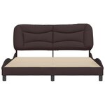 vidaXL Cadre de lit sans matelas Hvar marron foncé 160x200 cm tissu
