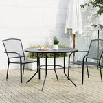 vidaXL Table de patio ronde anthracite acier enduit de poudre