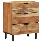 Commode de chevet vidaXL 50x33x62 cm en bois massif d'acacia
