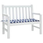 vidaXL Coussin de banc de jardin rayures bleues et blanches 120x50x4cm