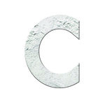 Numéro C - Numéro adhésif pour boîtes aux lettres- Pierre véritable 50 mm  Albatre