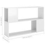 vidaXL Bibliothèque Blanc brillant 100x24x63 cm Bois d'ingénierie