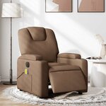 vidaXL Fauteuil inclinable de massage électrique marron tissu