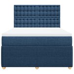 vidaXL Sommier à lattes de lit avec matelas Bleu 140x200 cm Tissu