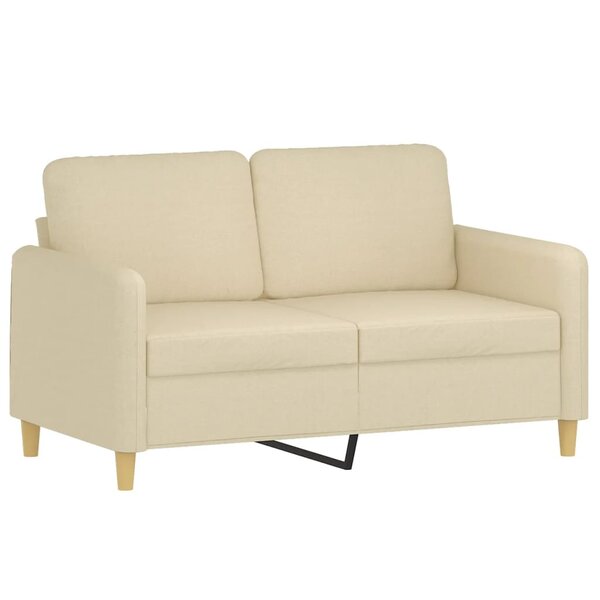 vidaXL Canapé à 2 places Crème 120 cm Tissu