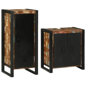 vidaXL Ensemble de mobilier de salle de bain 2 Pièces Bois massif recyclé