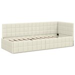 vidaXL Cadre de lit d'angle avec matelas 2 Pièces Crème Velours