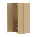 Flexa SAGA Armoire 2 portes a facades rainurees Beige sable Oat Boutons metalliques Oat