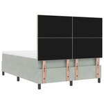 vidaXL Lit à ressorts avec matelas Gris clair 140 x 200 cm Velours